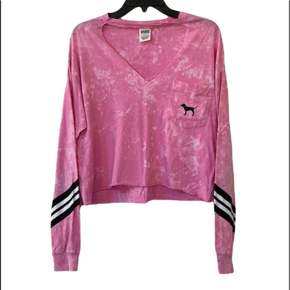 Victoria’s Secret PINK Tie Dye Crop Top XS Oversized Retro Y2K